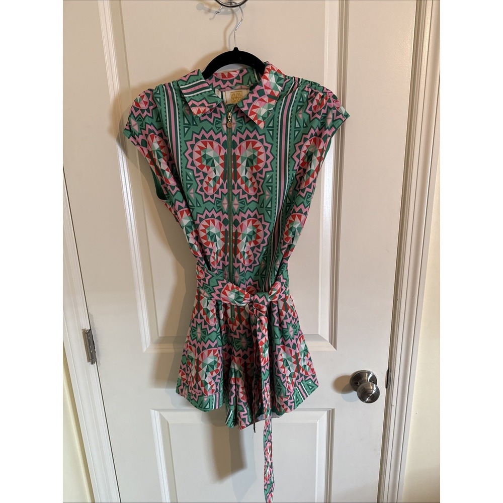 Emily McCarthy Lola Romper Vibrant Pink & Green Colors XXS